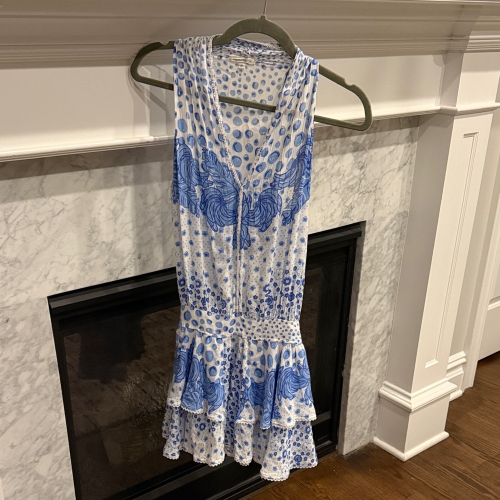 Poupette St. Barth Blue and White Mini Dress